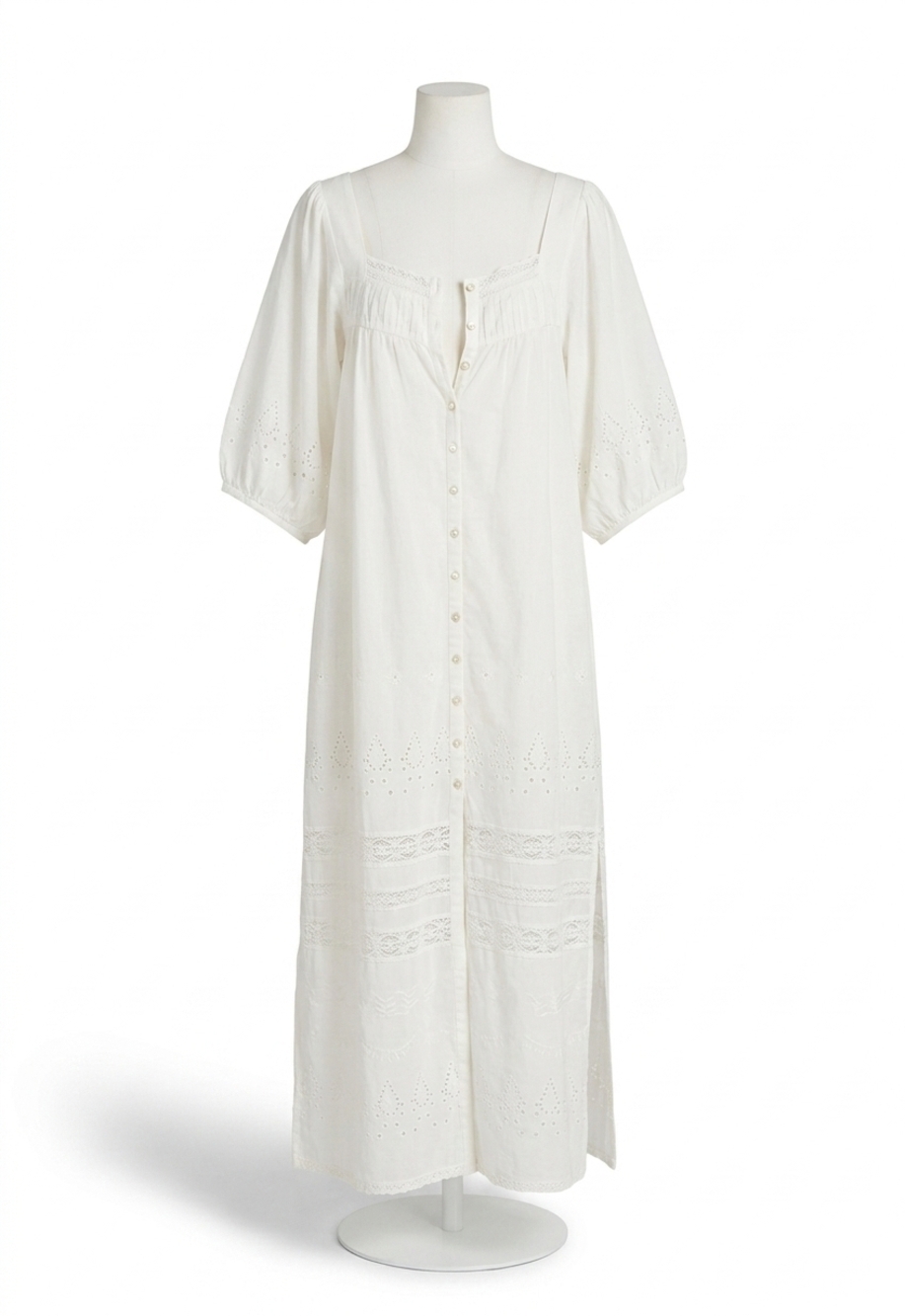 NEW SPELL maiden lace midi dress in antique white